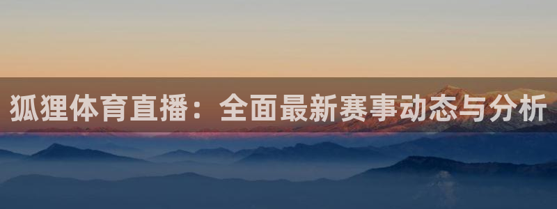 乐球直播免费版：狐狸体育直播：全面最新赛事动态与分析
